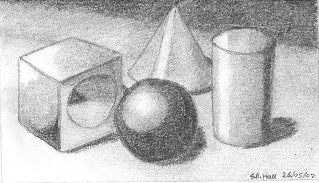 still life geometric shapes drawing